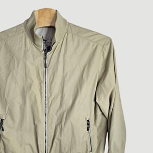Tommy Bahama Mens XL Beige Bomber Jacket Full Zip‎ Casual Lightweight